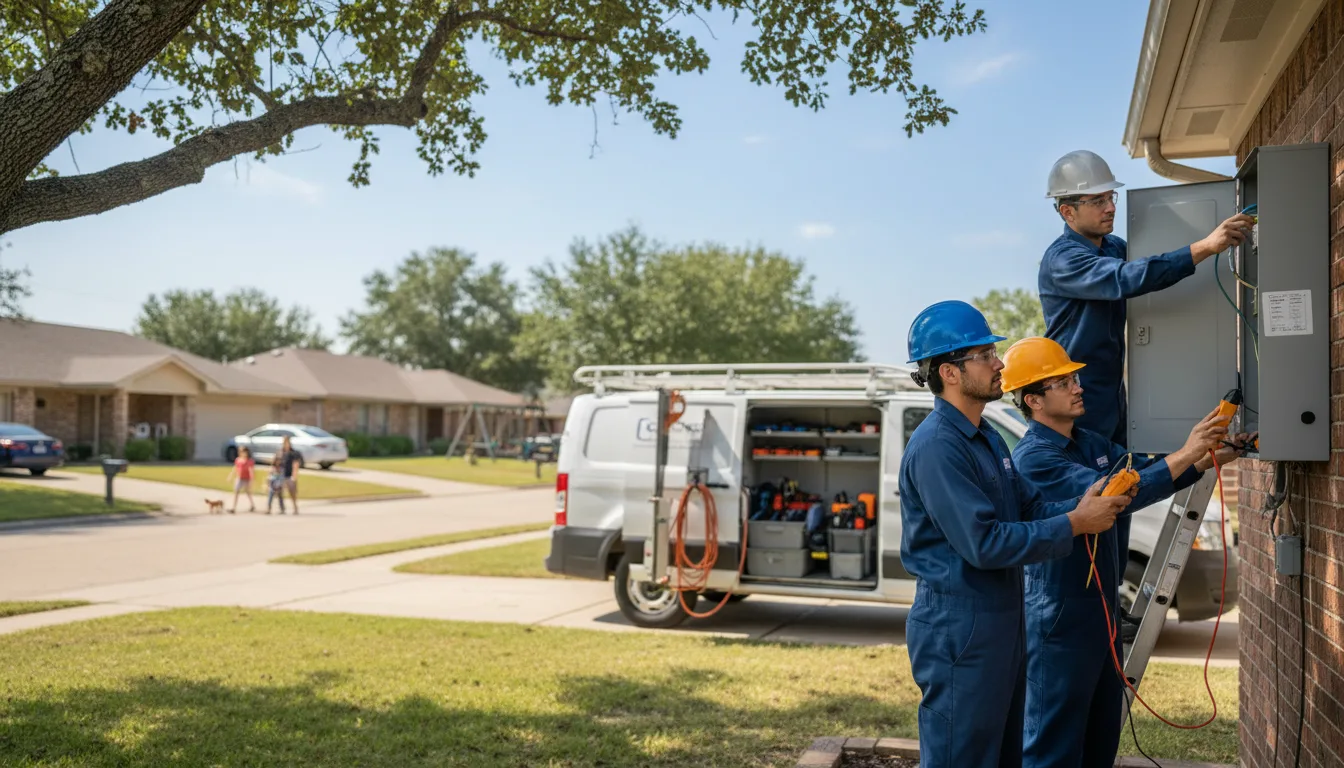 Certified electrician providing emergency electrical services in Panna Maria, TX
